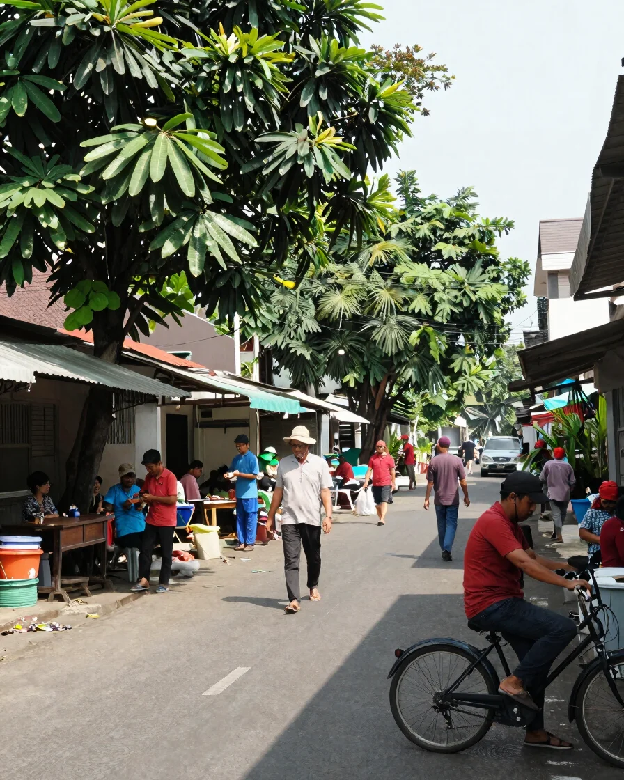 Fotografi jurnalistik editorial dokumenter: suasana kota Indonesi